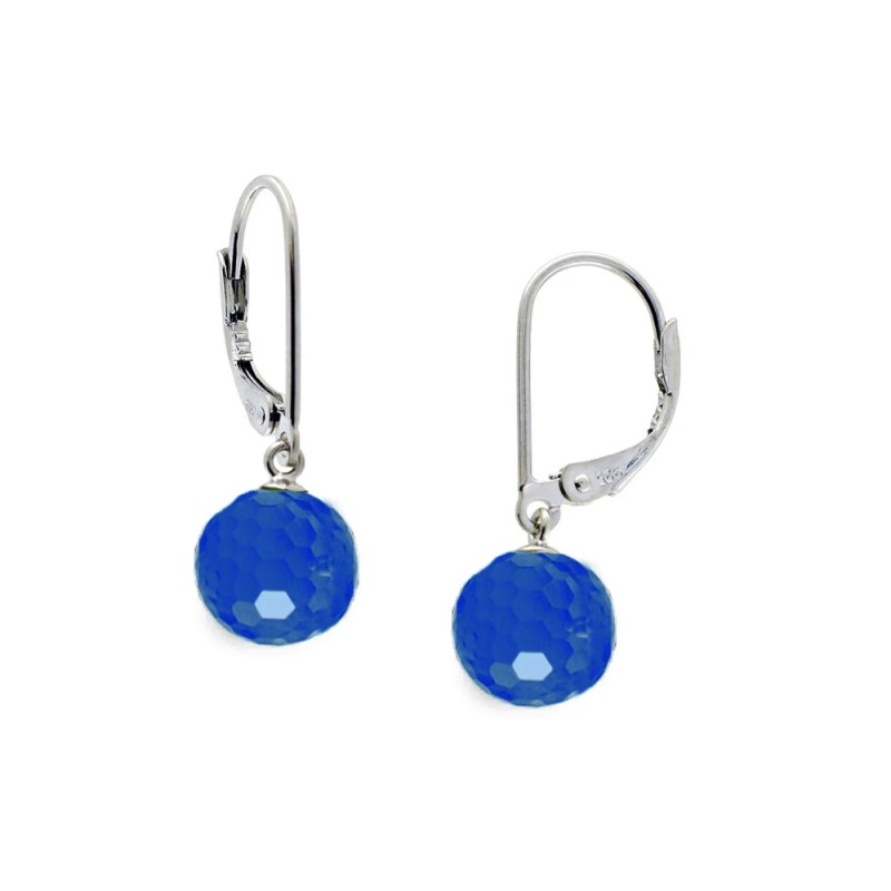 Σκουλαρίκια 925 ασημένια με Blue Agate - M123283BA